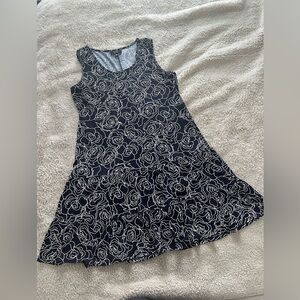 Sleeveless Rose Embossed Ruffled Dress